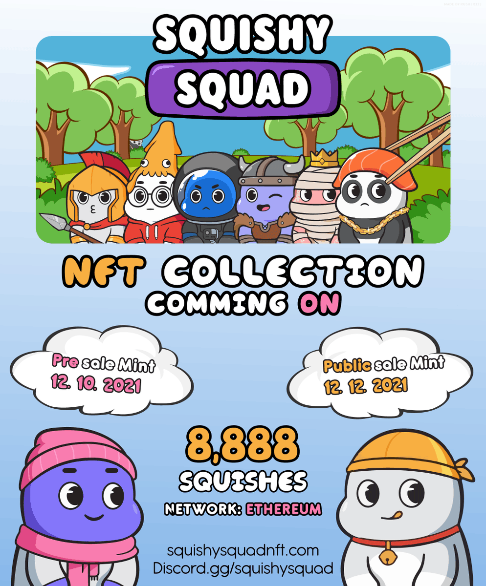 Rusher333's tweet photo. @SquishySquadNFT #squishysquad #postercontest

my poster version! https://t.co/L6Sa6w7ODv