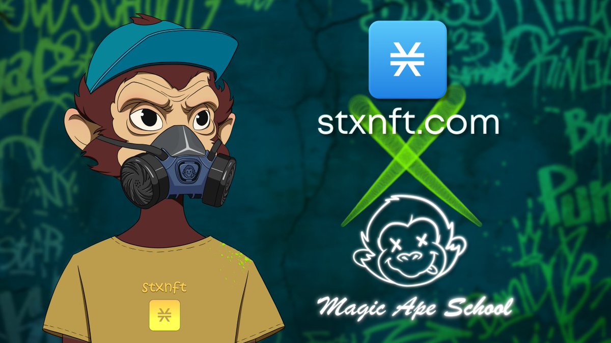 MagicApeSchool's tweet photo. 🔮MINT ANNOUCEMENT🔮

STXNFT X MAGICAPESCHOOL

The fun has just started! Let's continue the festivities with 3 Apes NFTs and 20 WL giveaway!

🪄 To participate: 
✨ Follow @MagicApeSchool &amp; @stxnft 
✨ Like &amp; RT
✨ Join our Discord: https://t.co/5OaPCA2IZz

#NFT $STX #Bitcoin https://t.co/THbFcVeAcS