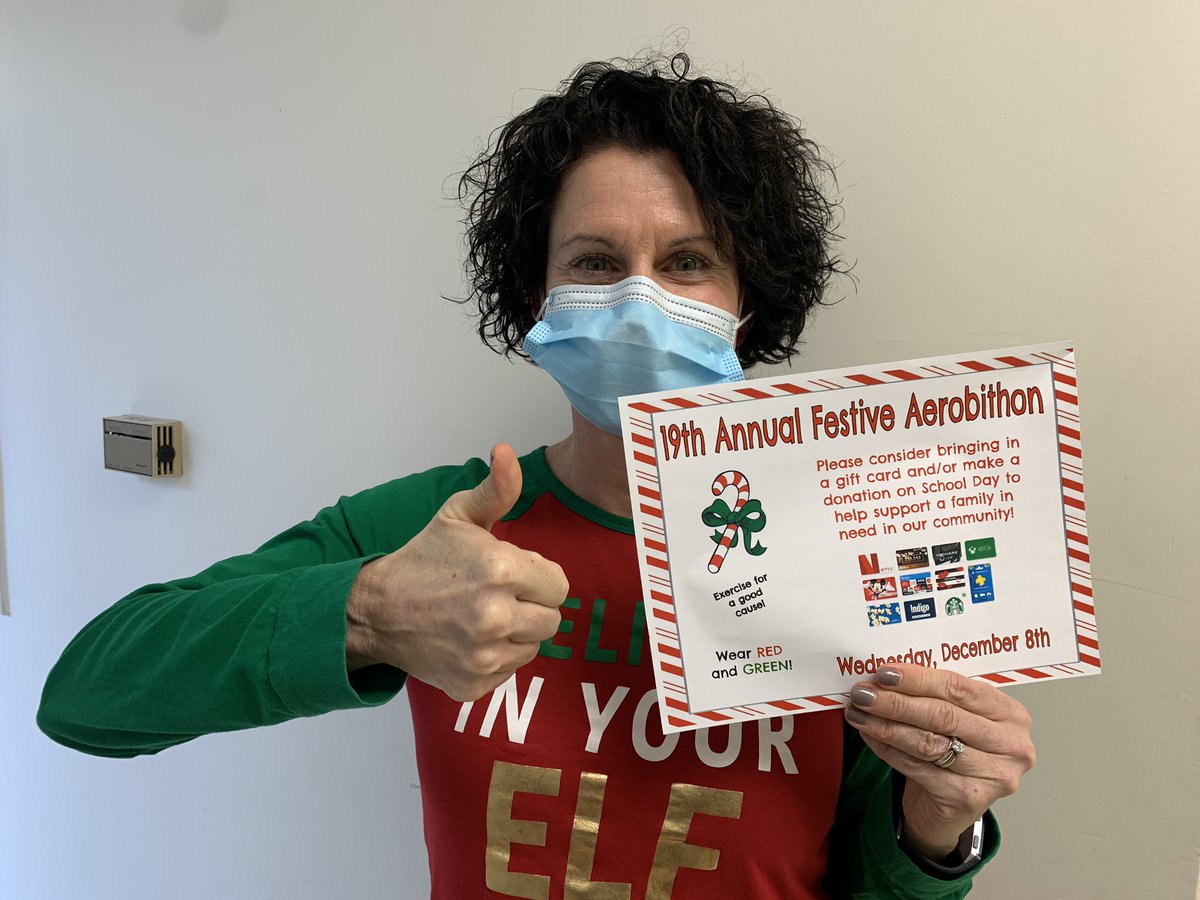 dpapalia2's tweet photo. Hey @clewrdsb Dolphins! Only two sleeps until the Festive Aerobithon! Please consider buying a gift card or making a donation on School Day! ❤️ and 💚 spirit day on Wednesday!! #dolphinscare #wrdsb https://t.co/EQYaEOhxRe