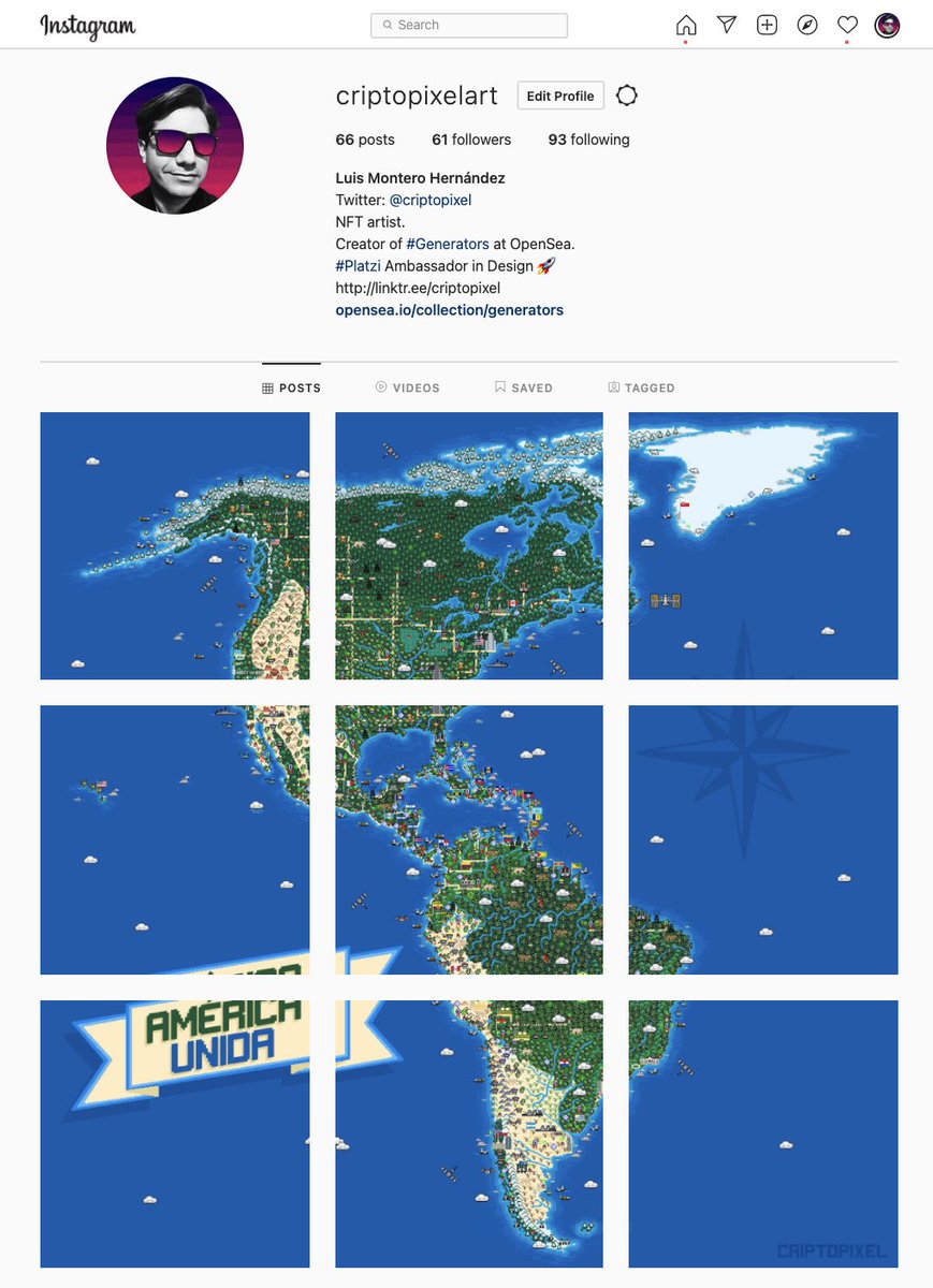 luisframontero's tweet photo. These moments of life are called happiness. ☺️ https://t.co/jfNTzL68HJ
America Unida is the representation of the wealth, greatness and natural and human biodiversity of the Americas.
#AméricaUnida #NFT #NFTs #PixelArt #Map #PixelArtMap #CryptoArt #Collection https://t.co/HI5qiOLNVJ