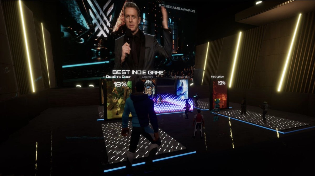 Thursday, you'll be able to watch a livestream of #TheGameAwards inside the <a href="/CoreGames/">Core</a> metaverse. Vote in real time to predict who you think will win.

We're excited to play with new interactive ways to watch the show!

Experience it in <a href="/axialtiltcity/">Axial Tilt</a>: coregames.com/games/a9ea61/a…