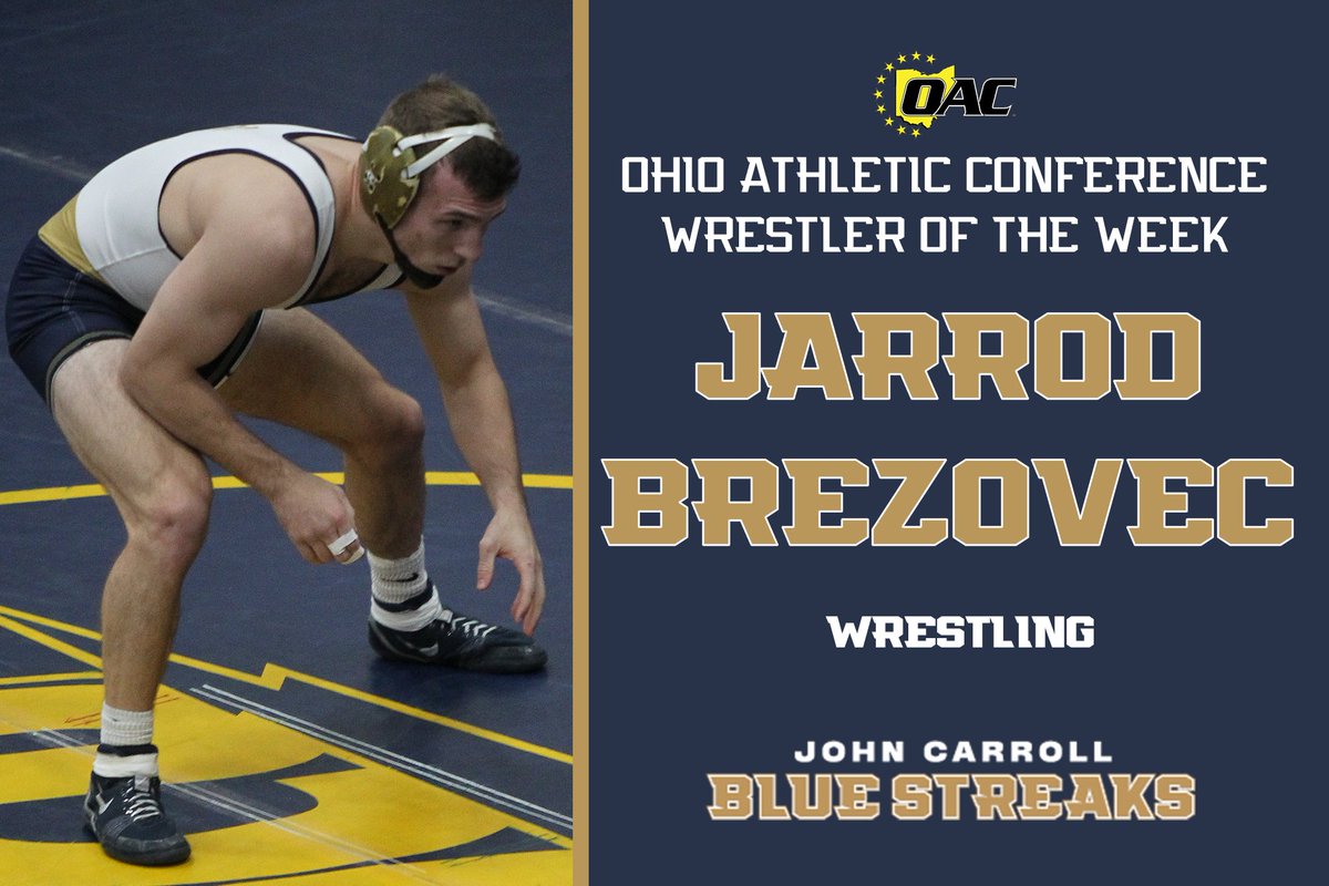 WR: Congrats to OAC Wrestler of the Week Jarrod Brezovec!

The veteran won the 141 pound championship at the RIT Invitational, and now claims his second career OAC Wrestler of the Week honor 🤼‍♂️

📰
jcusports.com/news/2021/12/6…
#GoStreaks ⚡️ <a href="/JCUwrestling/">John Carroll Wrestling</a>