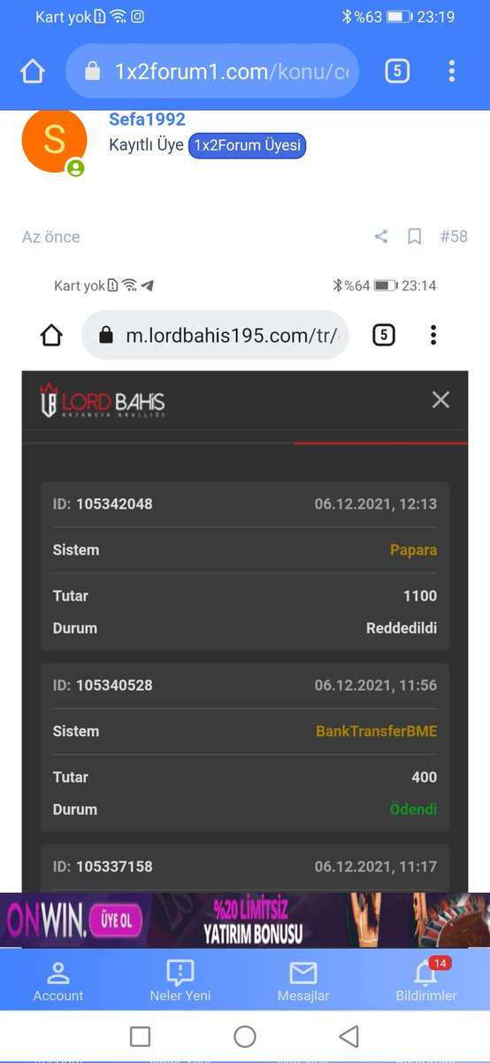 sefa19922's tweet photo. @kazanckralligi 
Teşekkürler Lord bahis aninda hesaba param gecti cok teşekkür ederim https://t.co/s9kFqKPqsg