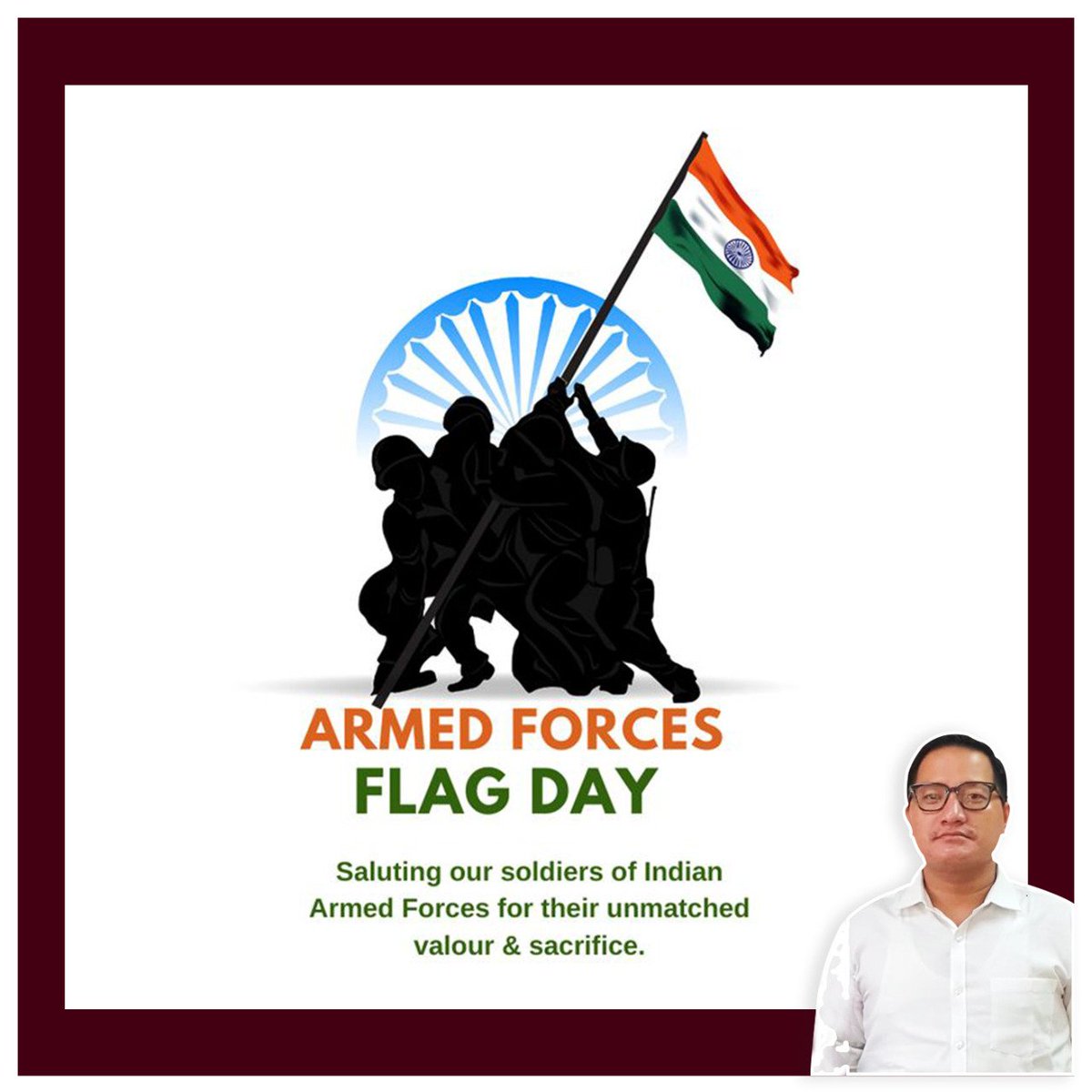DoniNich3's tweet photo. On this occasion of Armed Forces Flag Day, lets remember those who sacrifice their comforts to give us a peaceful and protective life. Happy Armed Forces Flag Day to all. https://t.co/TQShd6Q1bW