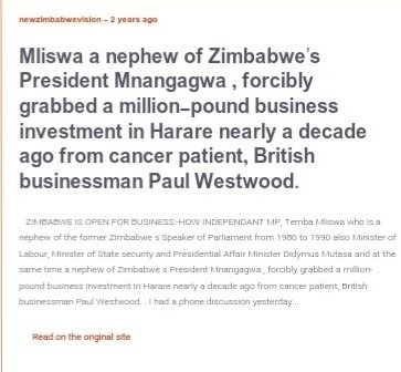 PaulPaulus13's tweet photo. #Mliswa seized shares in
#WestwoodCase⚠️#Mutasa made sure his family were protected.
#Mliswa seized a farm from white commercial farmer Parsons,who said the politician had #threatened him⚠️#Mliswa threatened 2RAPE my🇧🇪wife KIDNAP my🇧🇪Sons&KILL🏴me
#JusticeForAll🇿🇼
#TembasVictims https://t.co/Igw4GNUW8w