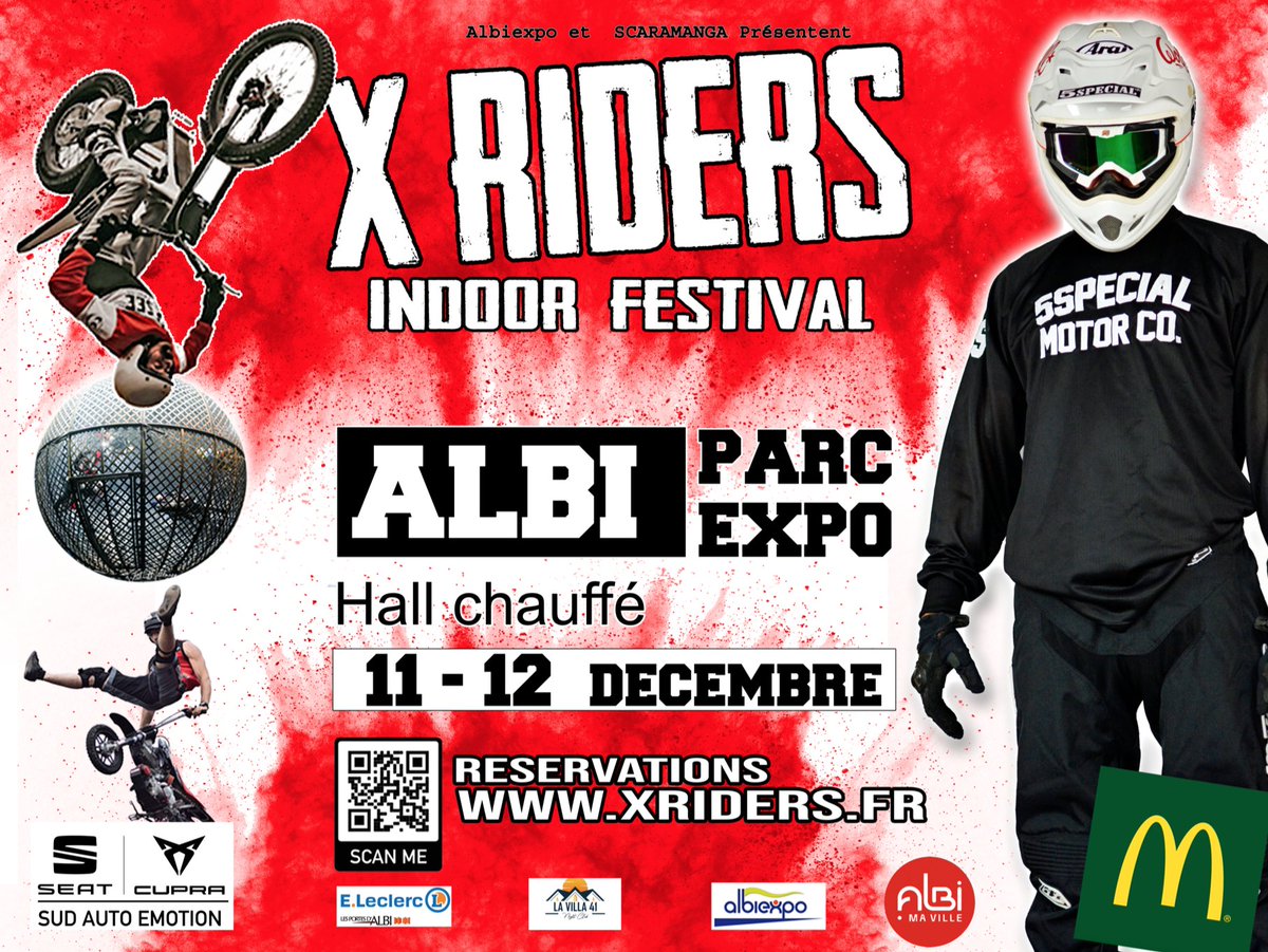Ce week-end à ALBI PARC EXPO, le festival des sports extrêmes BMX et MOTOS. Sous hall couvert et chauffé. 
Toutes les infos sur xriders.fr  #toulouse #albi #ToulousePeriph #festival