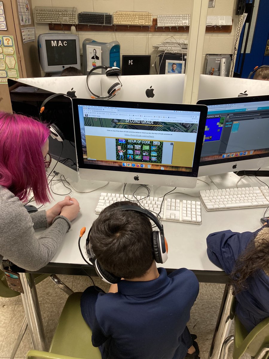 Students in digital literacy and technology class are coding this week to celebrate computer science week.