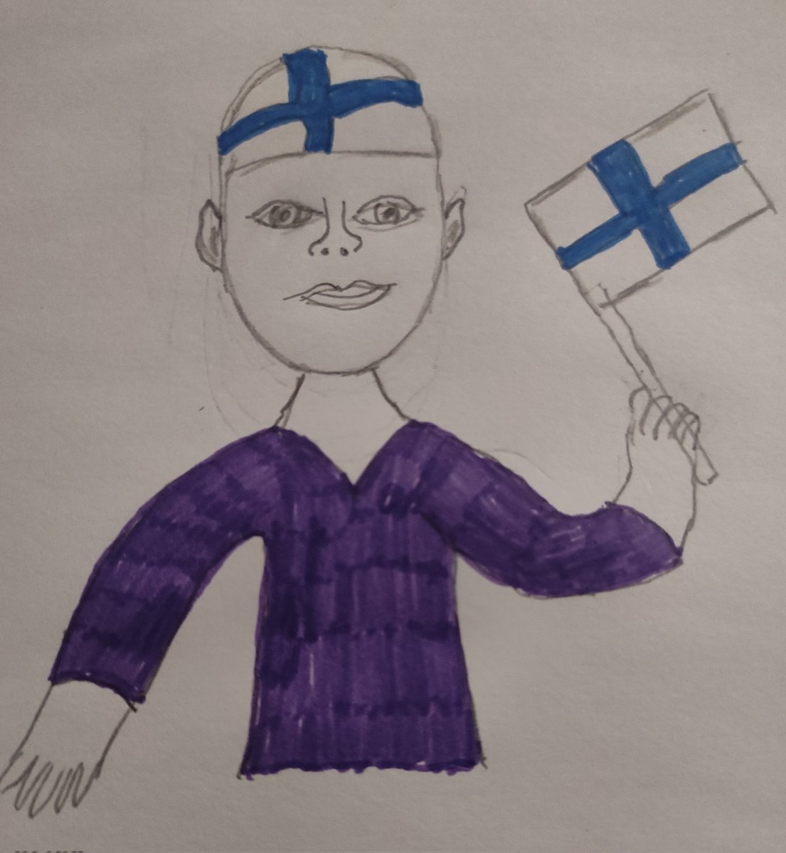 paivi7110's tweet photo. Kaj Kunnas! Piirsin teistä kuvan! Toivottavasti tykkäätte? Hyvää Itsenäisyyspäivän iltaa🇫🇮🇫🇮@kajkunnas #toivotus #itsenäisyyspäivä https://t.co/1nQhZ1O1Th