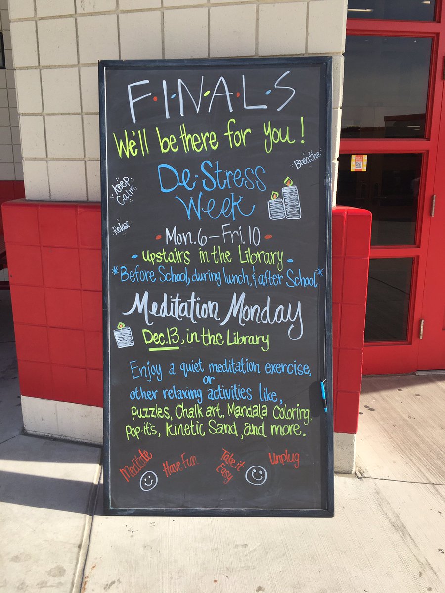 ehsBookBlast's tweet image. De-Stress week begins today! Come join us in the Library for some relaxing activities. Give your mind a break.  @ChaffeyLearning @EtiwandaRed @etiwandanews @etiwandalibrary @asbEtiwanda 
@ehs_guidance #Mentalhealth #MentalHealthMonday #mentalhealthsupport #mentalhealthmatters