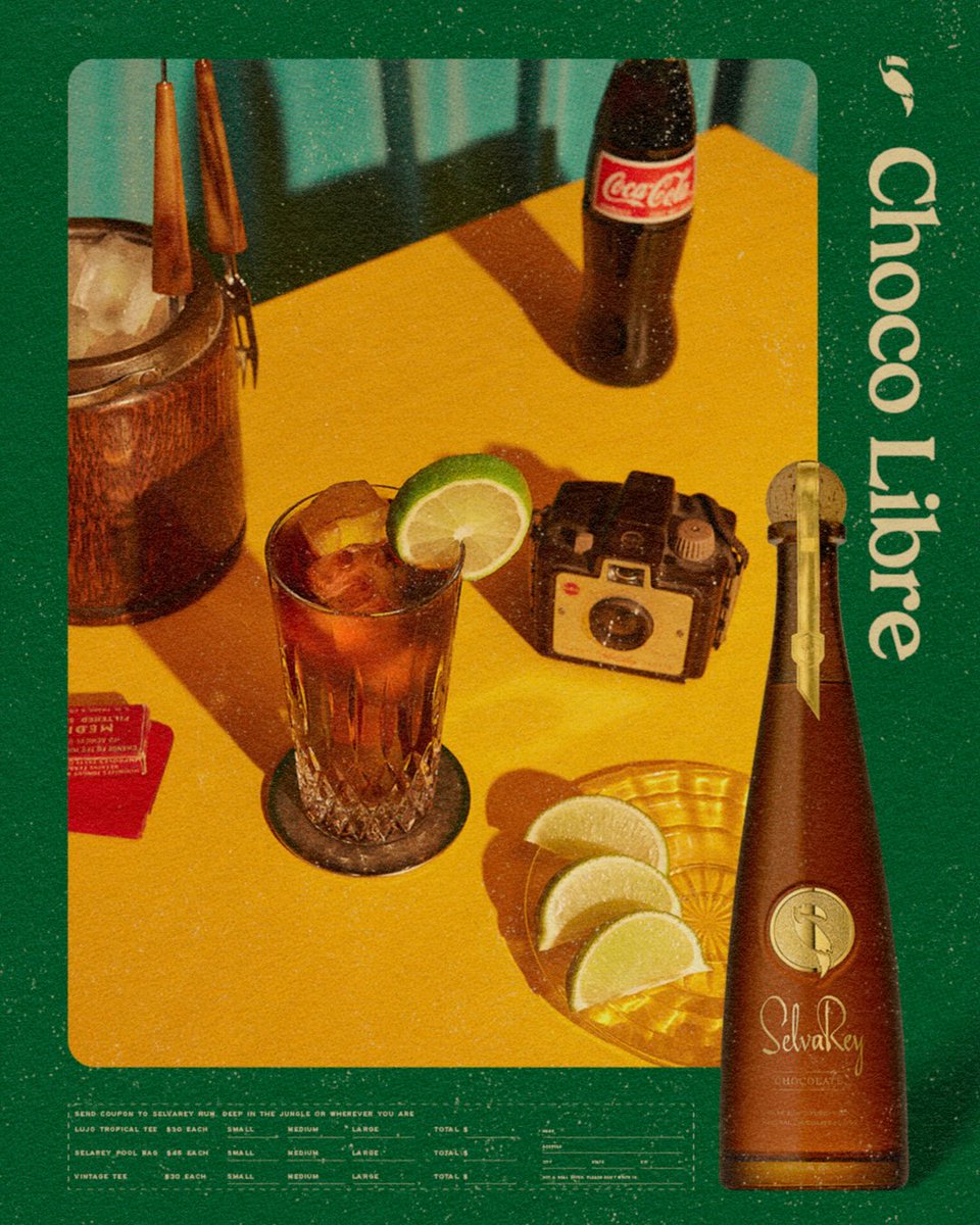 SelvaReyRum's tweet photo. Lights, camera, action. ⁣
⁣
Choco Libre⁣
• 1 ½ oz SelvaRey Chocolate Rum⁣
• 4 oz Cola⁣
• Squeeze of lime⁣
#SelvaReyRum #TropicalLuxury⁣ https://t.co/iQBv2l8bCU