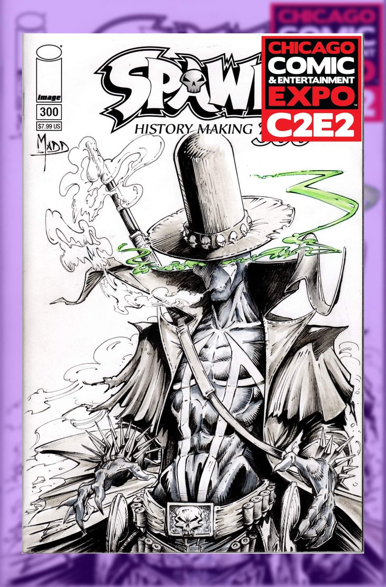 CrissMadd13's tweet photo. Getting ready for @c2e2 this weekend.. @Todd_McFarlane s Gunslinger spawn and I will be in #artistally table J-4. #Spawn #gunslingerspawn #gunslinger #c2e2 #sketchcover #spawn300 #gonemadd https://t.co/m9xfWeRvrr