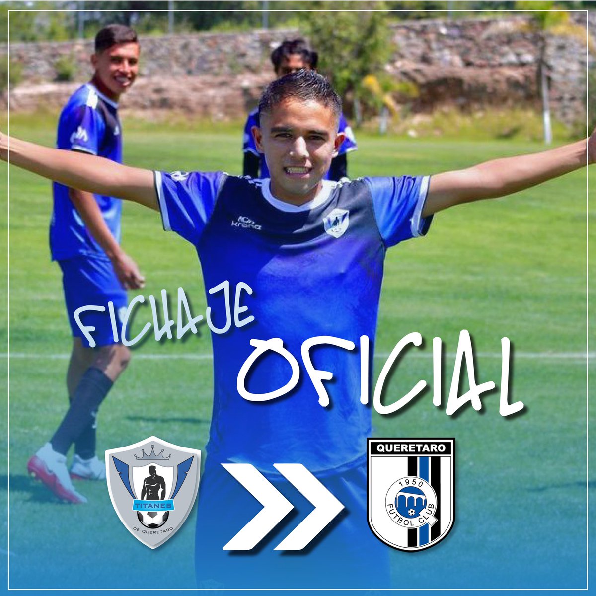 💙 | ORGULLO TITÁN 

Te deseamos lo mejor Cabrita, aquí siempre tendrás las puertas abiertas y la #FamiliaTitan no dejará de apoyarte en tu camino. 💙

¡Felicidades, eres un orgullo titán” 👏🏼

#futbol #jugadorconproyeccion <a href="/LigaTDP/">Liga TDP</a> <a href="/Club_Queretaro/">Gallos Blancos 🐓</a> <a href="/ClubQueretaroFB/">Club Querétaro Fuerzas Básicas</a>