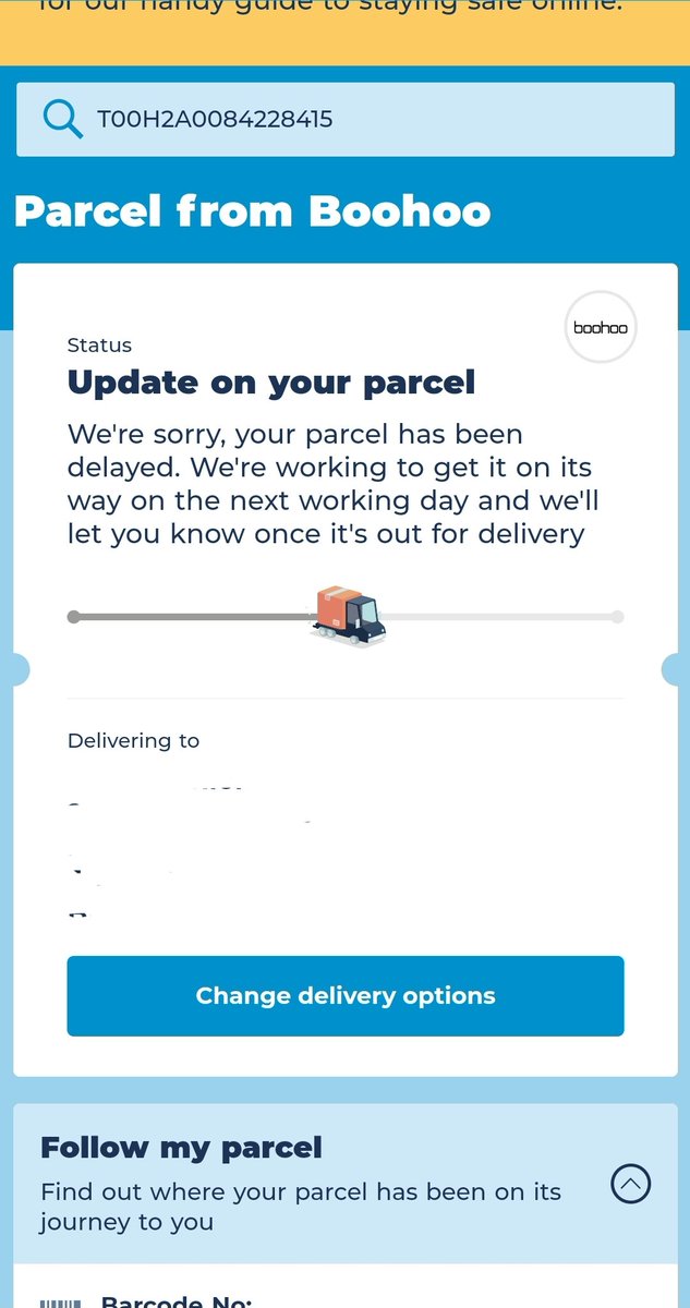 scanlon91's tweet photo. @boohooMAN I think it's a joke I paid for Premier to receive next day delivery on Thursday night, so probably going to arrive on Saturday in time for an event. Still hasn't arrived. This is unacceptable. https://t.co/kgBj5INz0X