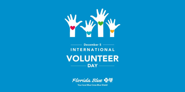 dgbartel's tweet photo. On this #InternationalVolunteerDay, we want to thank all volunteers for inspiring action and changing the world. At Florida Blue, historically our employees collectively give 60,000 hours of their time annually, providing services within our communities valued at... #FlBlueLife https://t.co/2Tpdwf82YS