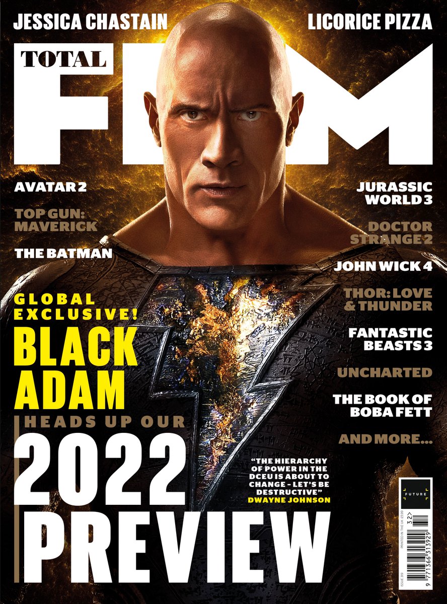 totalfilm's tweet photo. The Man in Black has arrived! Thanks to @TheRock for sharing our new #BlackAdam cover – available on newsstands this Thursday!
https://t.co/036jrGtr3u https://t.co/83dCSxiHwC