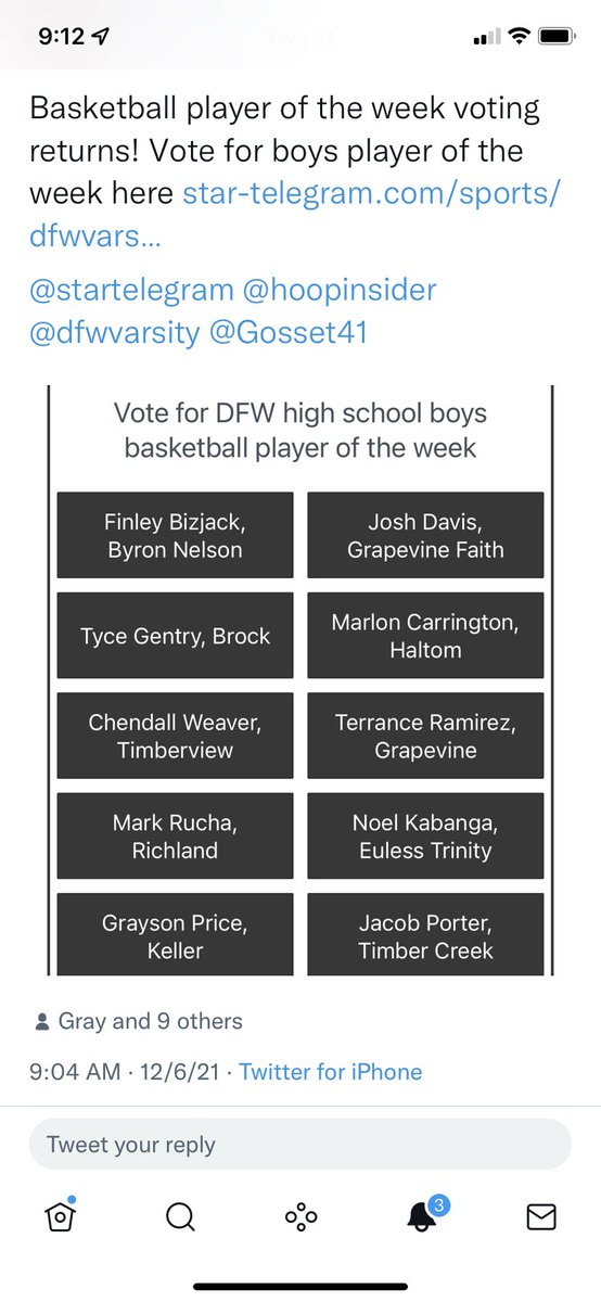 Y’all go vote for me for player of the week🥱💪🏾🏀! Ends Wednesday at 9am let’s goo baby!!