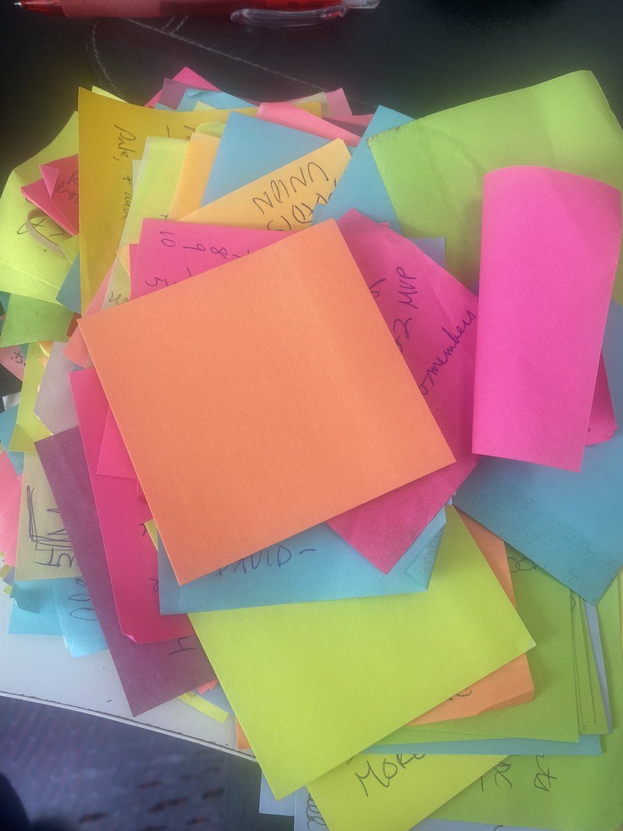 CincySherry's tweet photo. My reliance on post-it notes is a bit out of control. 🤷‍♀️ #worknotes https://t.co/r8hbtqw2hu