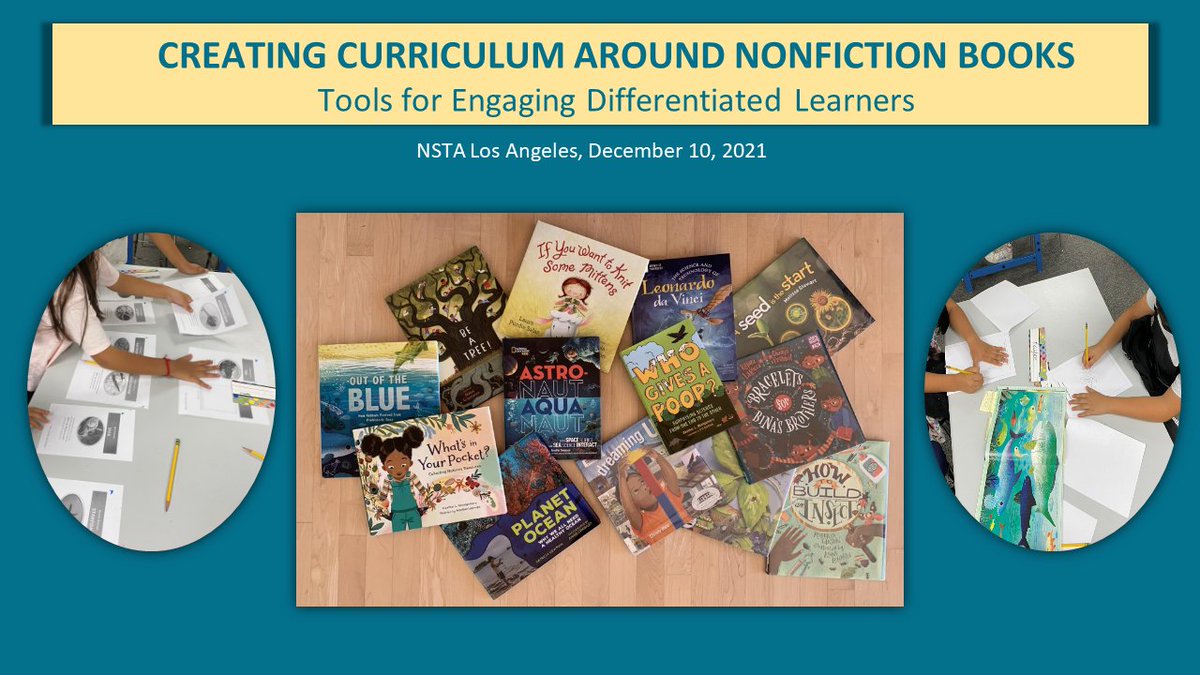 At #NSTA in LA this week? Stop by Rm 512, FRIDAY, 9:30 am for an active session on books+curricula to engage different learning styles. BIBLIOGRAPHY and resources galore! @SteamTeamBooks #STEM #STEMeducation #scienceteacher @NSTA @NCSE #scicomm #NSTA21