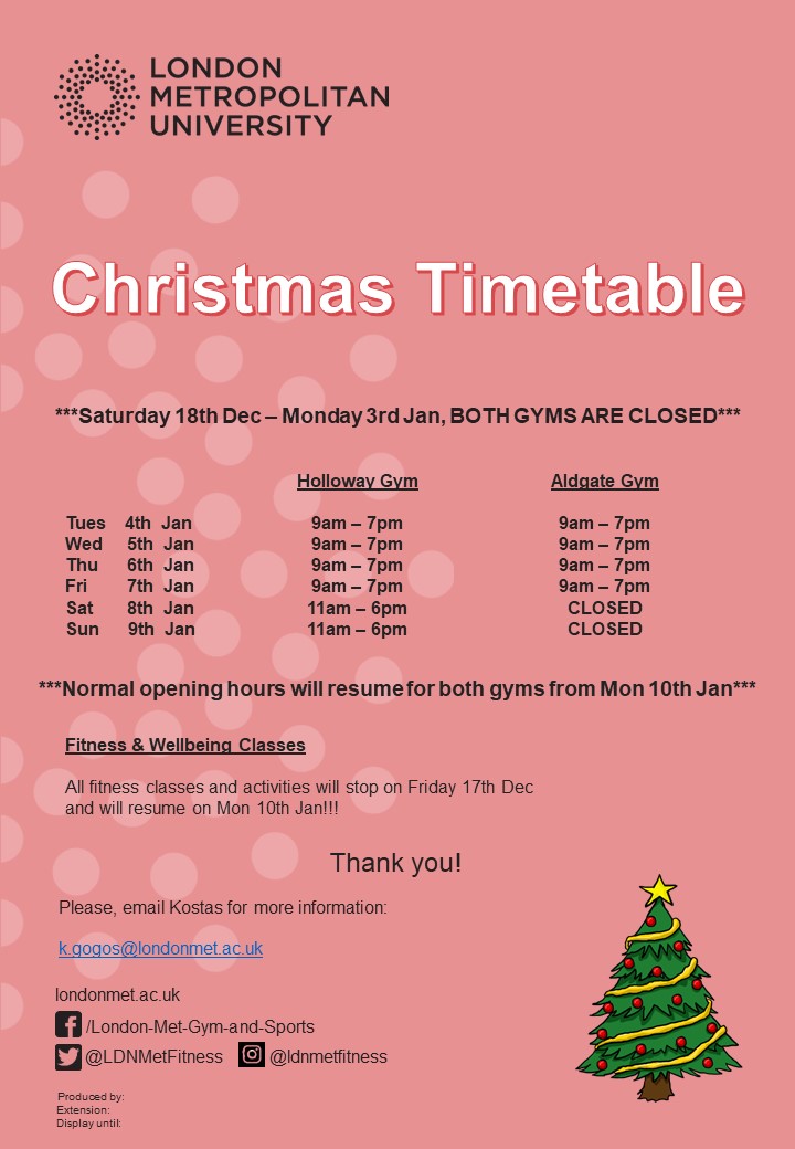 LDNMetFitness's tweet photo. Happy holidays from the Fitness &amp; Wellbeing team at London Met! 😀 https://t.co/f9Qre4GSCa