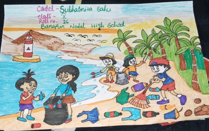 pradeep_basak's tweet photo. #NationalCadetCorps #OdishaDte #CuttackGp #PuneetSagar Young Cadets of Barapur High School
under 2(O) NU NCC, Bhadrak spreading the message to keep our sea beaches clean through their thoughtful painting.
@HQ_DG_NCC
@kalinga_sagar
@utkalpride https://t.co/gKZsbJaIZ2