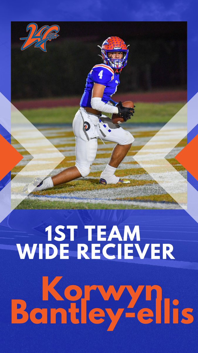 WestwoodFBMesa's tweet photo. 1st Team All Region WR @KBrantleyEllis . Korwyn is a 2X 1st Team All Region Player and a 3 Year Varsity Starter.  Korwyn Lead 6A during the Regular Season with 1062 Rec. Yards https://t.co/1jge1v65dJ