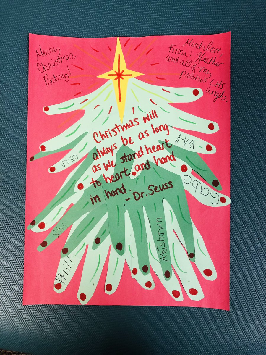 BetsyCrick's tweet photo. Quite possibly the MOST beautiful Christmas card I’ve ever received! My heart is so full!🎄@LHSWildcatsLex1 #SpecialEducation #SpEdLove https://t.co/s7R3JIKdQA