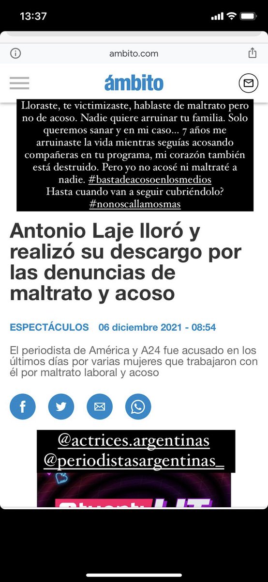 Lloraste, te victimizaste, hablaste de maltrato pero no de acoso… <a href="/PeriodistasdArg/">Periodistas Argentinas</a> <a href="/actrices_arg/">Actrices Argentinas</a>