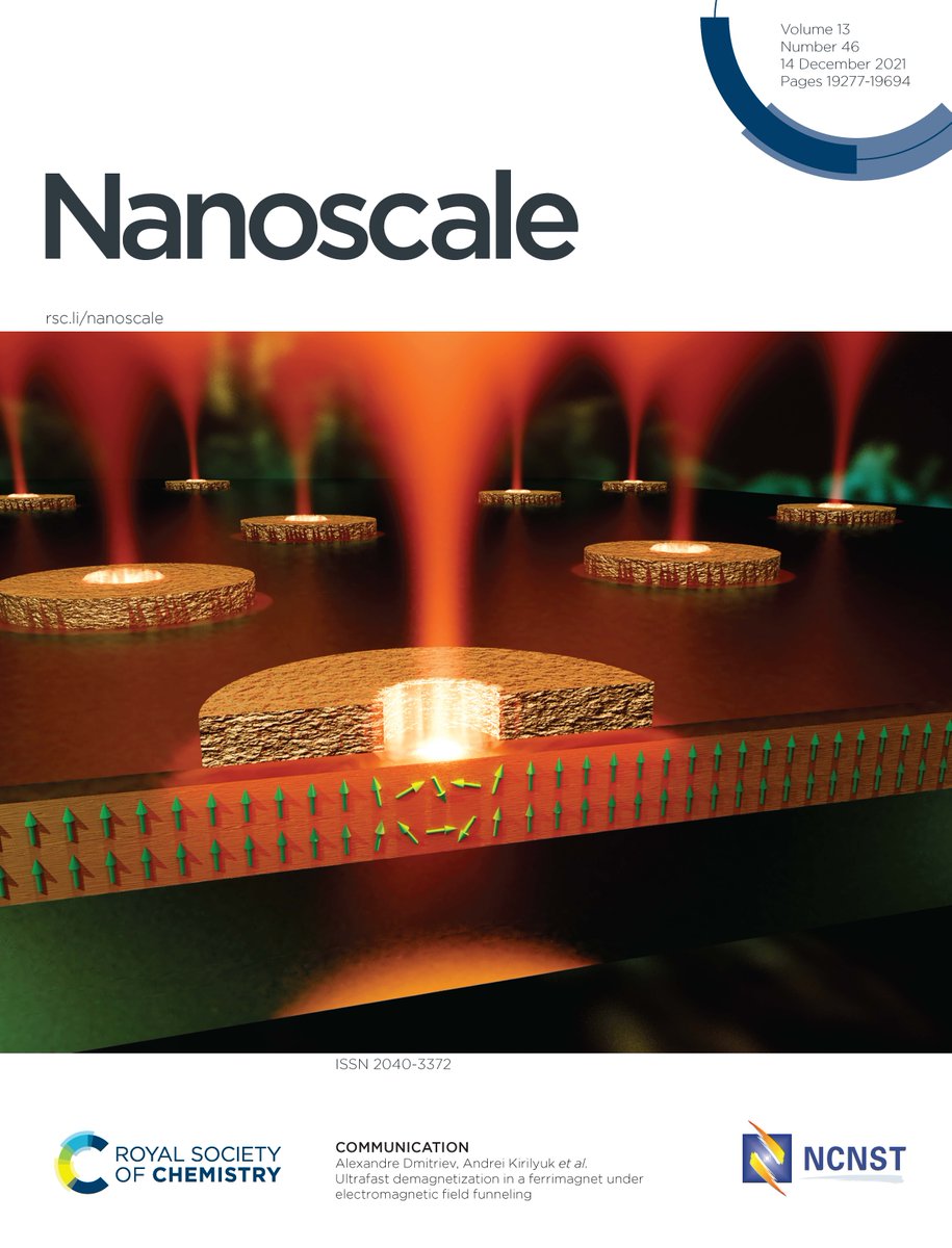 Nanoscale journal family (@nanoscale_rsc) on Twitter photo This <a href="/nanoscale_rsc/">Nanoscale journal family</a> cover highlights optical ring-shaped nanoantennas that funnel femtosecond pulses of light down to a few nanometers into a ferrimagnetic film, opening up possibilities for new ultrafast and ultra-small magnetic memory! <a href="/saschadmitriev/">Alexandre Dmitriev</a> 👇
pubs.rsc.org/en/content/art… This <a href="/nanoscale_rsc/">Nanoscale journal family</a> cover highlights optical ring-shaped nanoantennas that funnel femtosecond pulses of light down to a few nanometers into a ferrimagnetic film, opening up possibilities for new ultrafast and ultra-small magnetic memory! <a href="/saschadmitriev/">Alexandre Dmitriev</a> 👇
pubs.rsc.org/en/content/art…