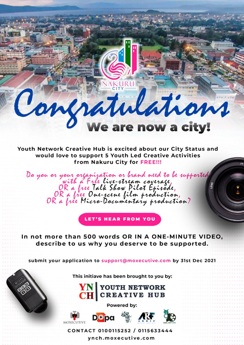 We are excited about the City Status and would love to promote 5 organizations from our hometown; Nakuru City.

We would love to hear from you by emailing us at support@moxecutive.com

This initiative is open to both individuals and organizations.
#njoro #amerix #NakuruCity