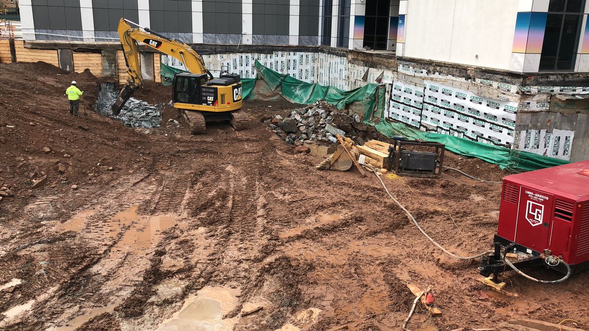 Drilling through rock, excavation, and SOE in Jersey City

#njconstruction #jerseycity #soe #excavation
