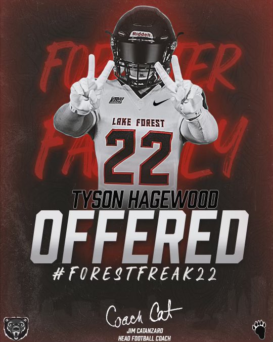 Blessed and honored to receive my first offer from Lake Forest! Thank you to Coach Shiffman and Coach Catanzaro for believing in me. Thank you to Coach Murray for showcasing my talents and always supporting me!
<a href="/AcademyRecruits/">Clarksville Academy Football Recruits</a> <a href="/CoachShiffman/">Tony Shiffman</a> <a href="/LFC_FOOTBALL/">Jim Catanzaro</a> <a href="/COACH_MURRAY34/">Coach Murray</a>