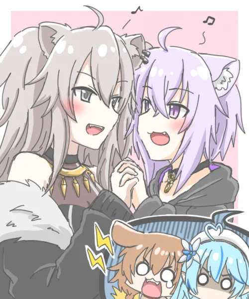 OKBR X DEVOUR

「おかゆ先輩❤️」
「ぼたんちゃん❤️」
「「NO～～～～～!!」」
#できたてころね    #絵かゆ  #ししらーと #LamyArt 