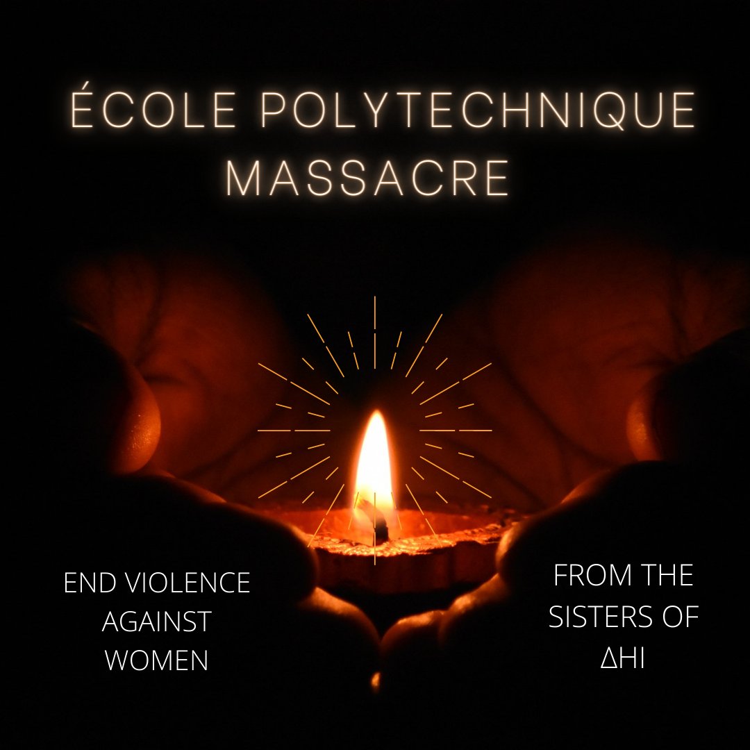 DeltaEtaIota's tweet photo. Today marks 32 years since 14 women's lives were taken, simply because they were pursuing academics in a male dominated field. We all deserve to feel safe on campus and much more can still be done to ensure this. 💚💙

#EndViolenceAgainstWomen #feminist #feminism #womeninstem https://t.co/y1fmdXOwH1