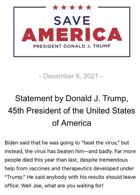 Sizemore5Ralph's tweet photo. Statement from President Trump https://t.co/SfI3yxShKh