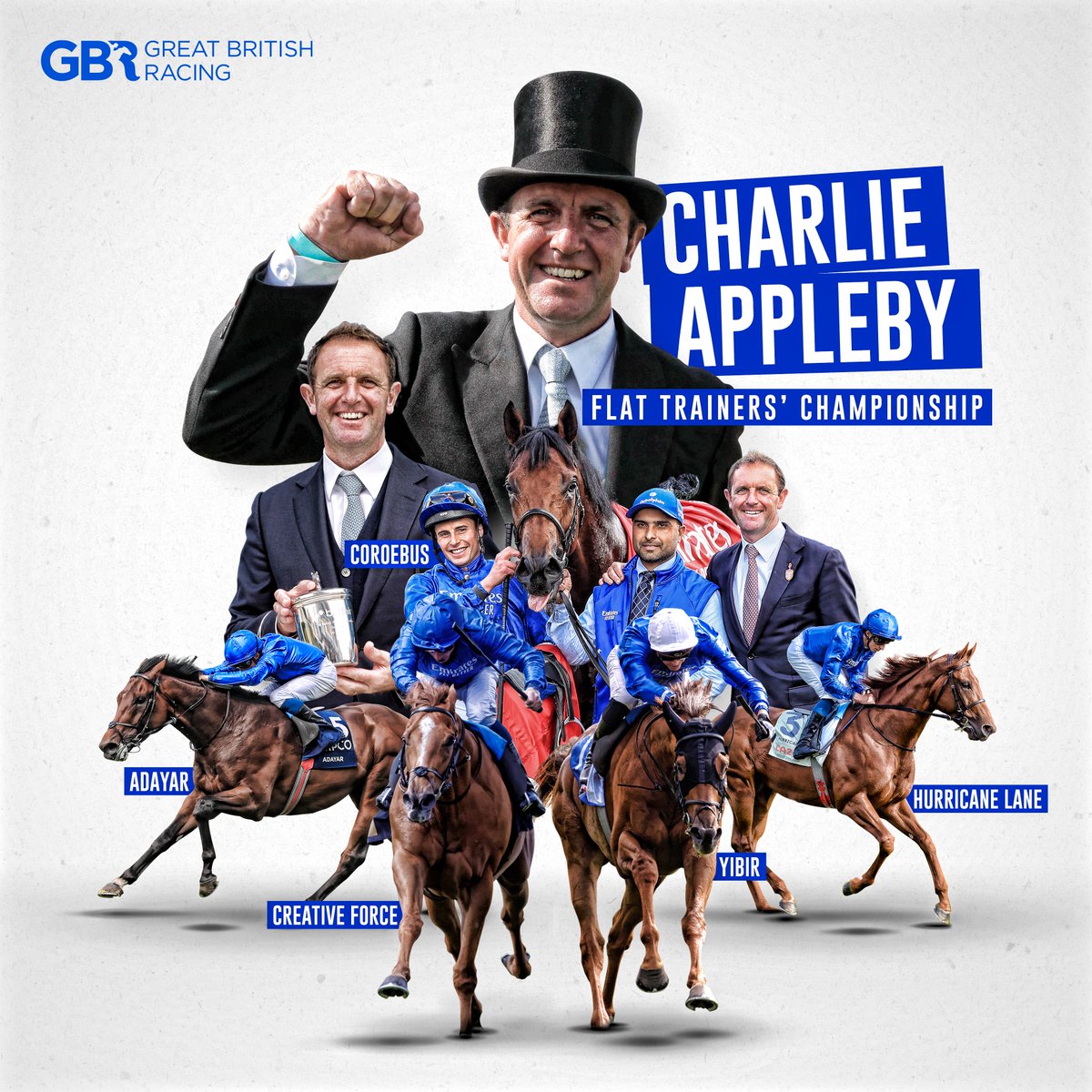 GBRacing's tweet photo. Charlie Appleby has just been crowned Champion Flat Trainer for the first time 🙌

A remarkable year for the @godolphin trainer! Stacked full of big winners throughout 2021 👑🏆 https://t.co/YZSKnaJ9F7