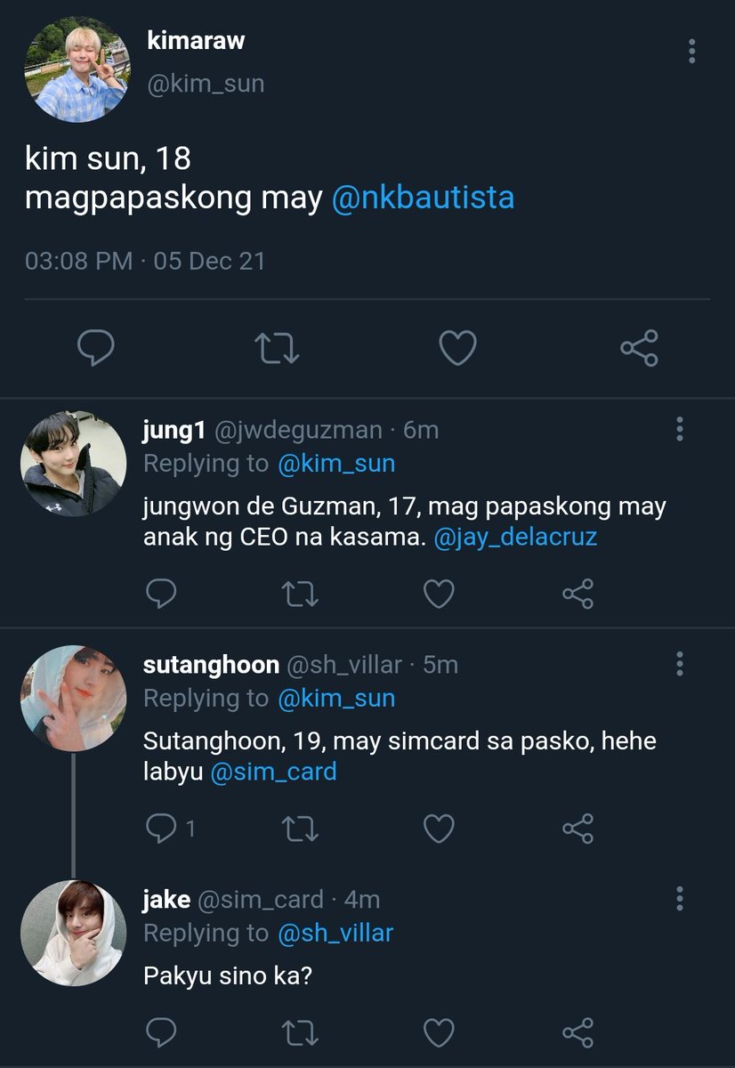 nzluvsu's tweet photo. One tweet au wherein, they tried the "magpapasko ng may-" trend.

 #enhypenau (medyo darcc, si hee kasi 😭) https://t.co/2za7BMU5a9