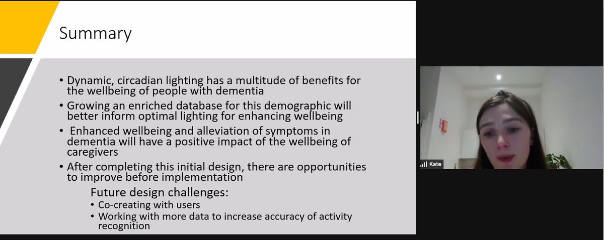 MauriceMulvenna's tweet photo. Kate Turley @ktn_ktp @ktpassociates at @chromalighting/@Commat presenting on “Circadian lighting & activity detection to enhance wellbeing for people with dementia” at @LonghornNursing’s Aging & Health Informatics Conference https://t.co/hapJaToyY7 #BiodynamicLighting https://t.co/FkQlavOeax