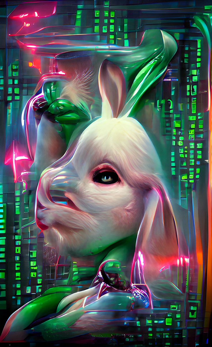 100thApe's tweet photo. Follow the white rabbit... #TheMatrix #ai #GAN #art #generativeart #ArtificialIntelligence @TheMatrixMovie https://t.co/TNTyicEpt2
