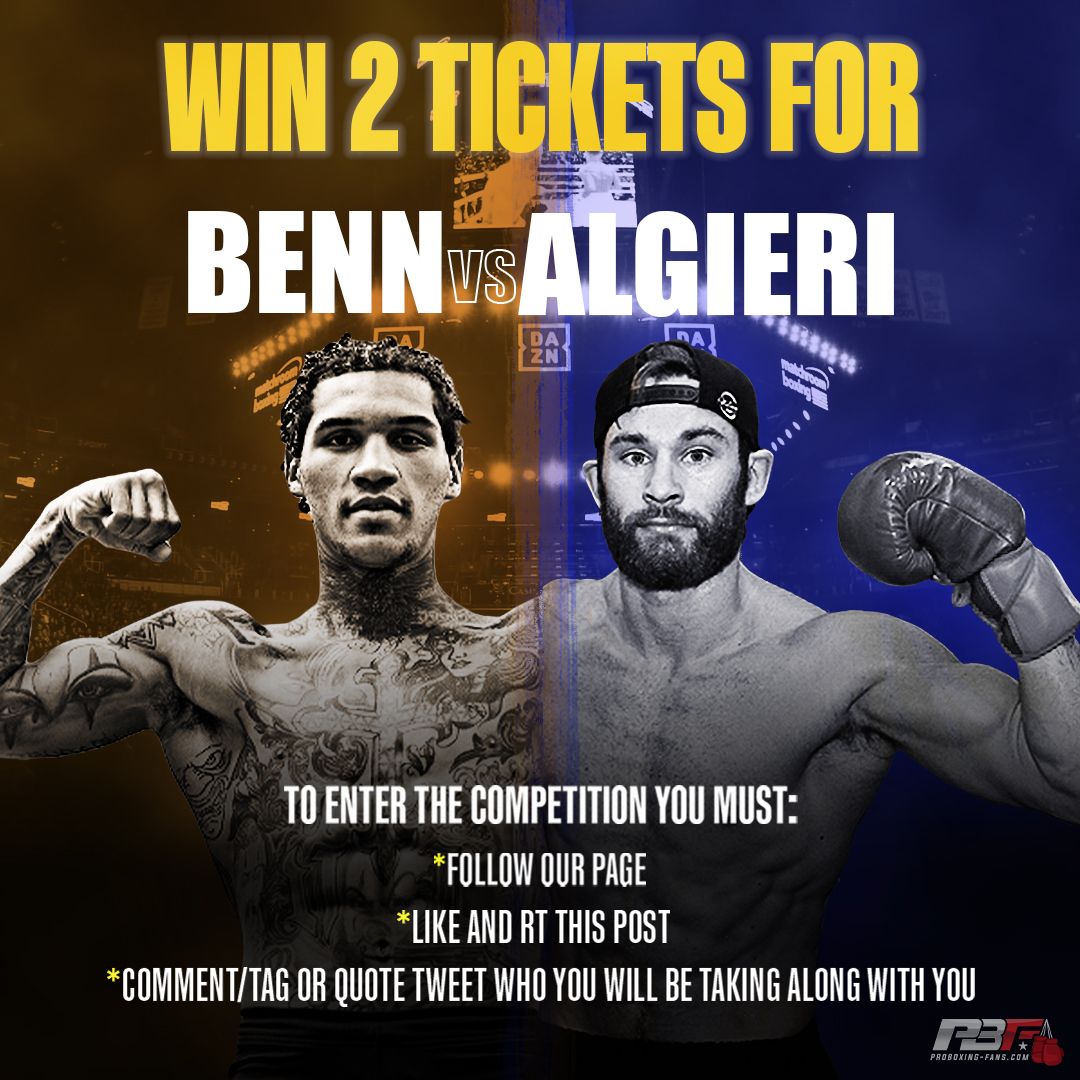 ProBoxingFans's tweet photo. ⏰ COMPETITION TIME ‼️

🎁 We have 2️⃣ Tickets 🎟️ to giveaway to 1️⃣ lucky twitter follower to see @ConorNigel 🆚 @ChrisAlgieri this Saturday in Liverpool!

⏳ Competition ends: Thursday 9th December @ 5pm 🥊

#Boxing #BennAlgieri #Competition https://t.co/UT3m4Wz3f9