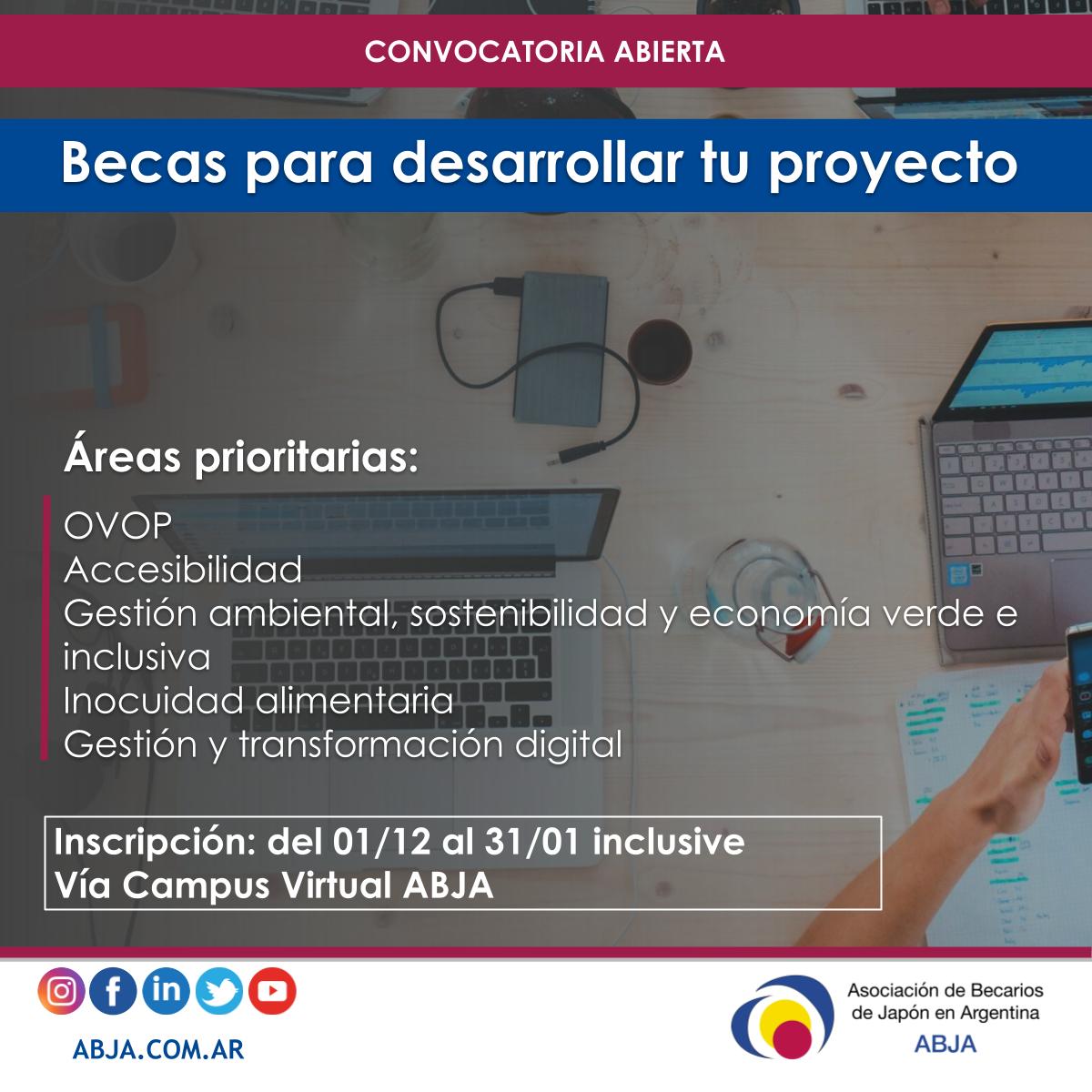 abjargentina's tweet photo. 🗣 BECAS #ABJA para desarrollar tu proyecto 📝
🖱 ¡Postúlate! Si sos becario/a de #JICA y miembro ABJA podés hacerlo desde el Campus Virtual. 🔗 https://t.co/zdJw00AeXK
⚠ Tenés tiempo hasta el 31 de enero 2022 ⚠
📧 Por dudas escribinos a abjargentina@gmail.com https://t.co/AmjbIeCL4D