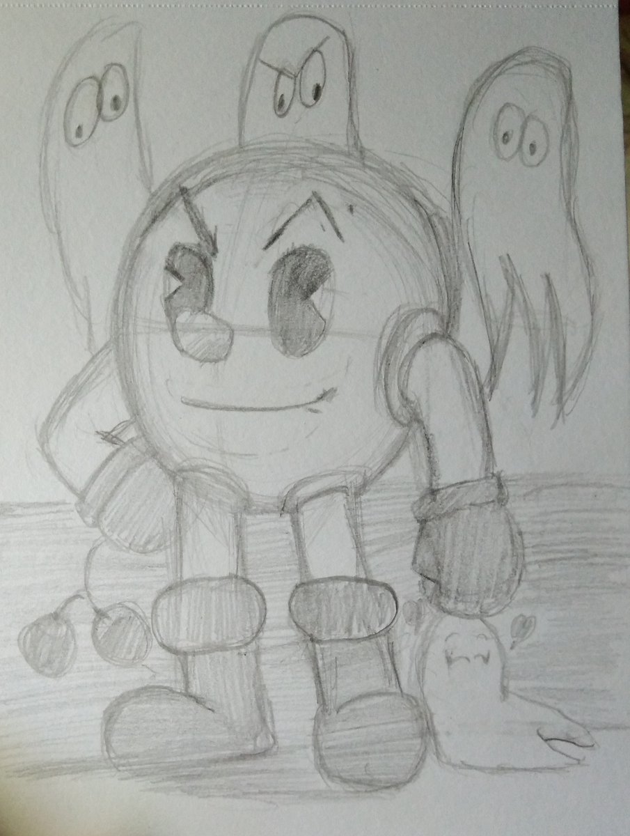 un dibujo a lápiz de Pac-Man Les dejo una pregunta ¿como conocieron a pac- man o como le dice los Españoles el come COCO? #PacMan #dibujos #drawing, image size:905x1200