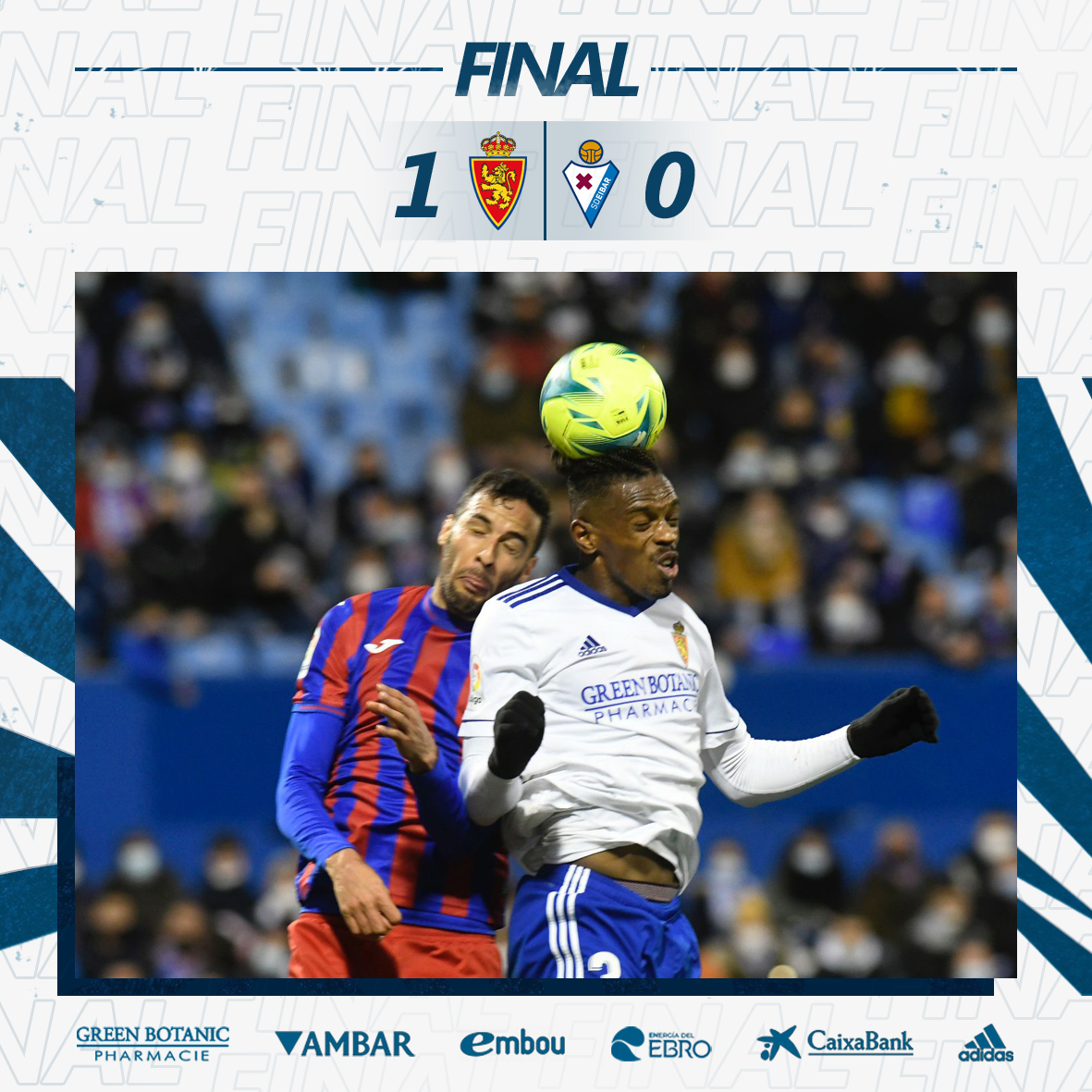 94' | 1-0 | ¡FINAAAAAAAL! 👏😄👏😄

💪🙌 Los 3⃣ puntos se quedan en casa 

#RealZaragozaEibar 
#VamosRZ 🔵⚪🦁