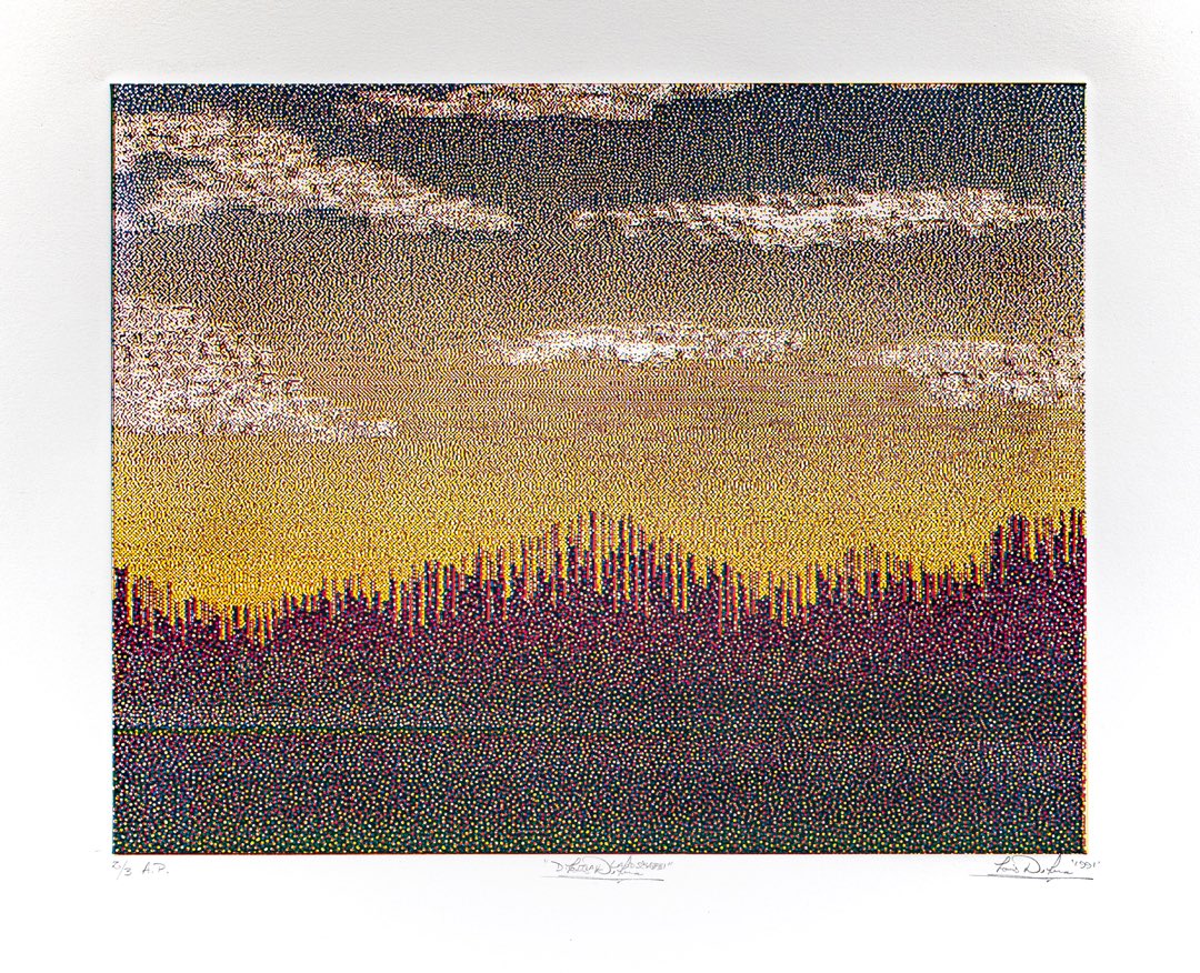 DigenaArt's tweet photo. "Digital Landscape"
Etching
11" x 15"
1991

"Digital Landscape" created on an IBM P/S 2 with AT&amp;T Truevision's Targa board and Lumena Paint.
#digitalart #printmaking #fineart #photography #lithograph #lithography #digitalprintmaking #colorlithography #art #photolithography https://t.co/TVpD8XU34K