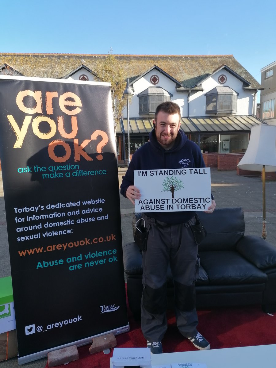 Tomorrow - 7th Dec - will be the last time our sofa will be out and about as part of #16DaysOfAction .  Come and see us on Paignton Green between 10am and 2pm to find out about the different kinds of support that is available in Torbay.  #areyouok orlo.uk/vJTsG