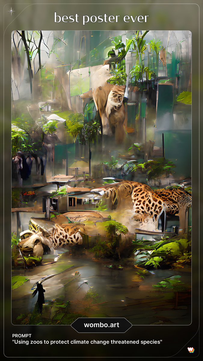 'Using zoos to protect climate change threatened species'. This zoo looks fresh out of Dune
app.wombo.art