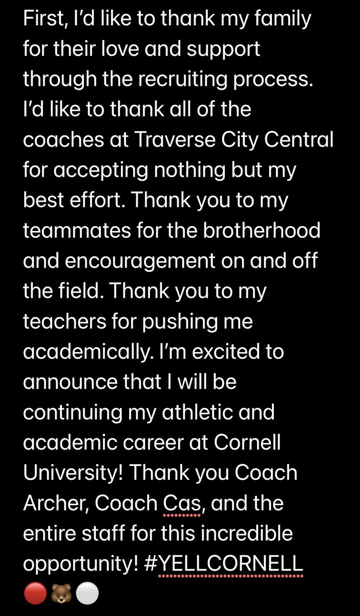 KeeganOpper's tweet photo. COMMITTED‼️#YellCornell #GBR @BigRed_Football @SeanCascarano @CUCoachArcher @CoachESchugars @TCCHSfootball https://t.co/zTwFFUFDZw