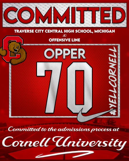KeeganOpper's tweet photo. COMMITTED‼️#YellCornell #GBR @BigRed_Football @SeanCascarano @CUCoachArcher @CoachESchugars @TCCHSfootball https://t.co/zTwFFUFDZw