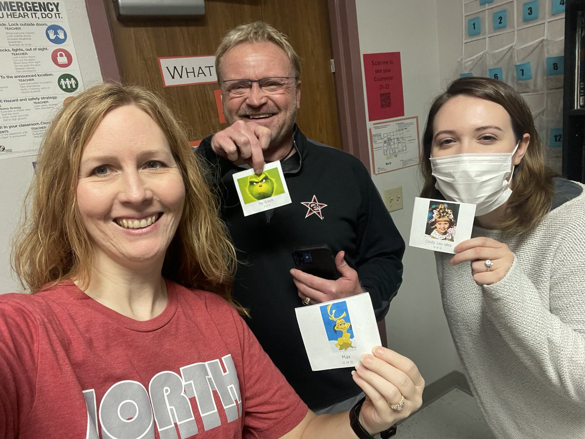 Grinch, Max, and Cindy Lou Who #CMSNDecembertoRemember #villagenorth <a href="/CMSNorth/">Coppell MS North 🐾</a> @MrsSongco