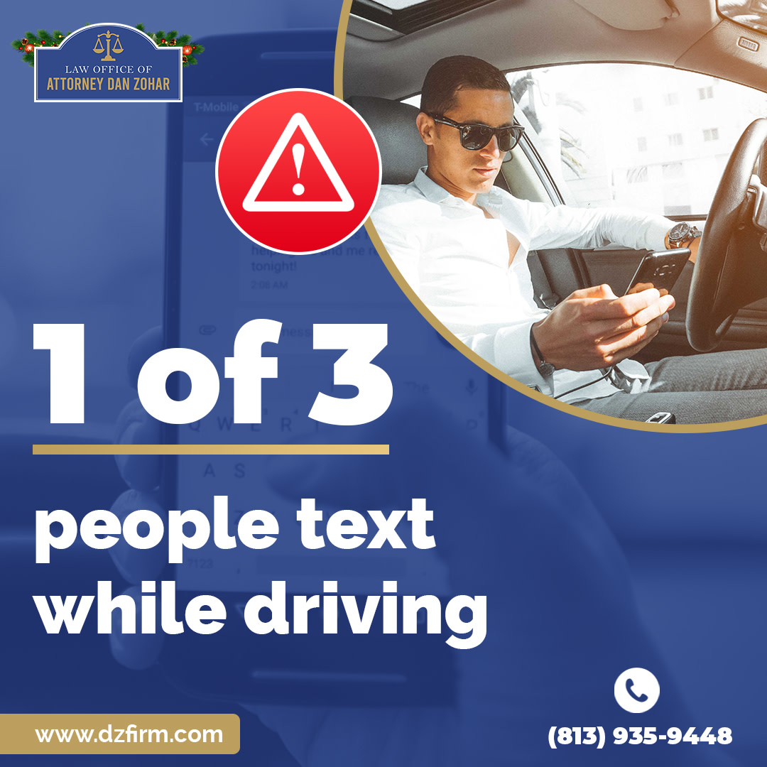 STOP the texts and STOP the wrecks.

Did you know distracted driving is the leading cause of car accidents?
Read how to avoid distracted driving on the DZ Firm blog: bit.ly/2nihU6F

If you have been in an accident due to the negligence, call us today at 📱 (813) 935-9448