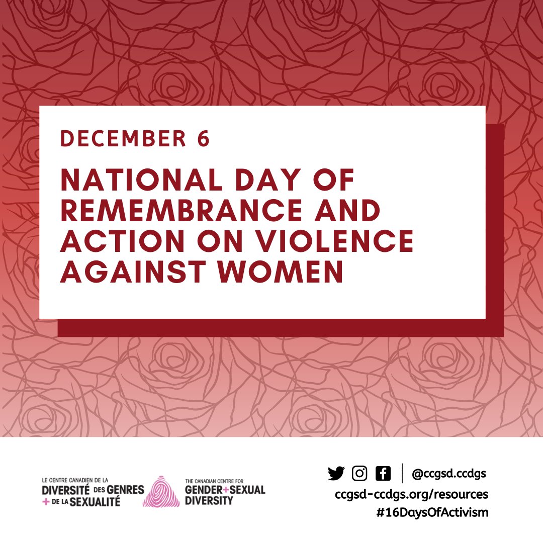 Today is the National Day of Remembrance and Action on Violence Against Women. 

We reaffirm our ongoing commitment to advocate for those in our communities most impacted by violence experienced at the intersections of misogyny, homophobia, biphobia, and transphobia 🌹 🕯️